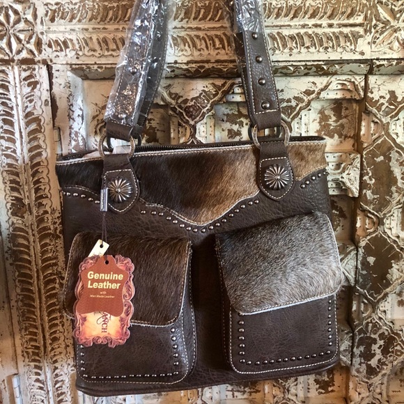 cowhide tote purse